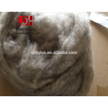 Fibra de lã de ovelha de caxemira de cor branca e natural lavada com branco e cardada